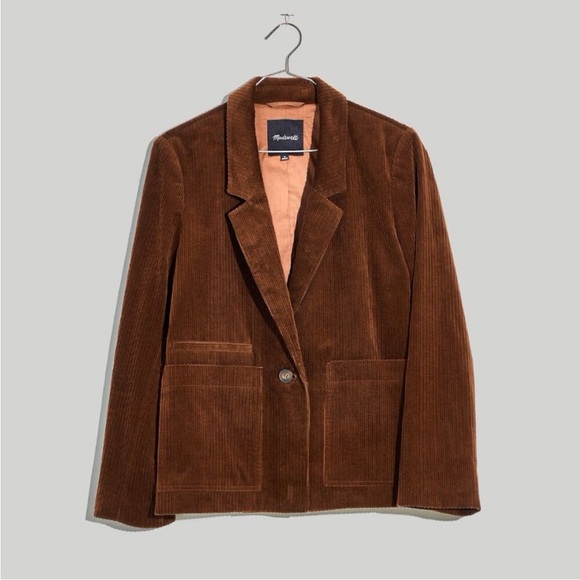 NWT Madewell Corduroy Dorset Blazer Jacket Chocolate Brown Size S - Picture 4 of 10